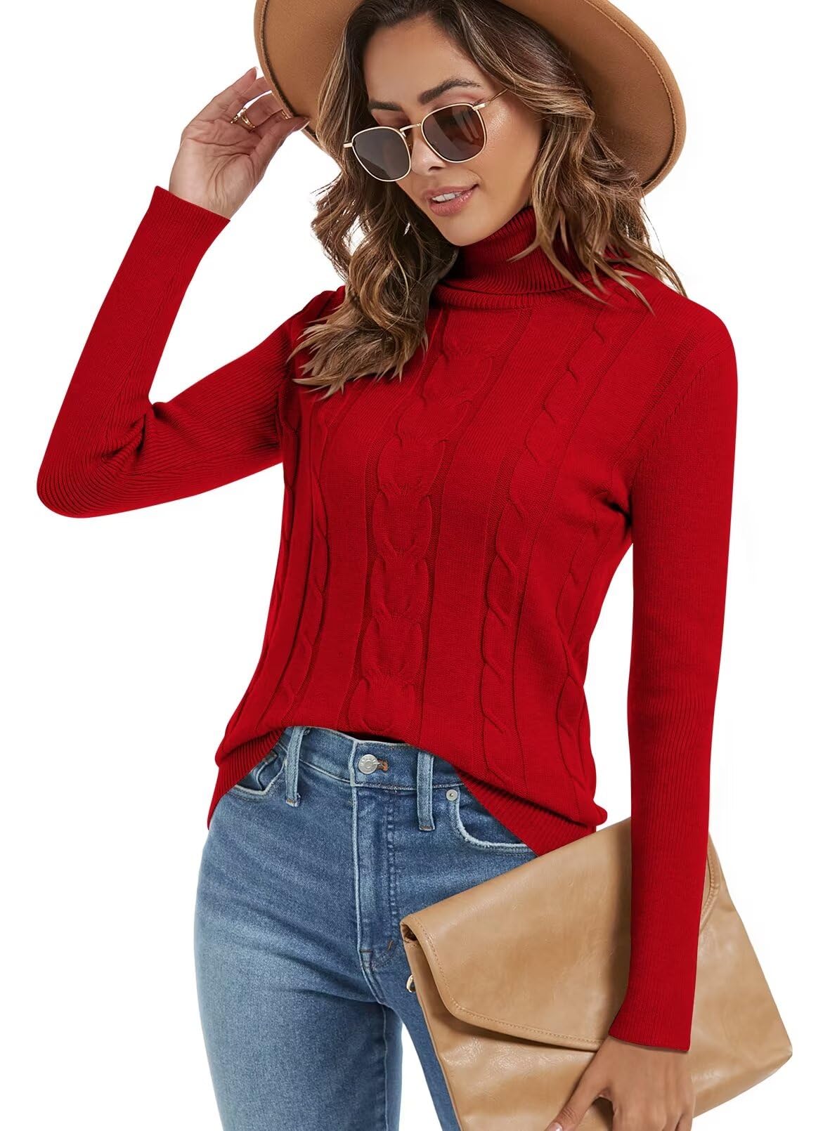 Foto 3 pulgar | Jersey Qacohu 2024 Para Mujer, Cuello Alto, Tejido, Rojo, Talla Xl - Venta Internacional.