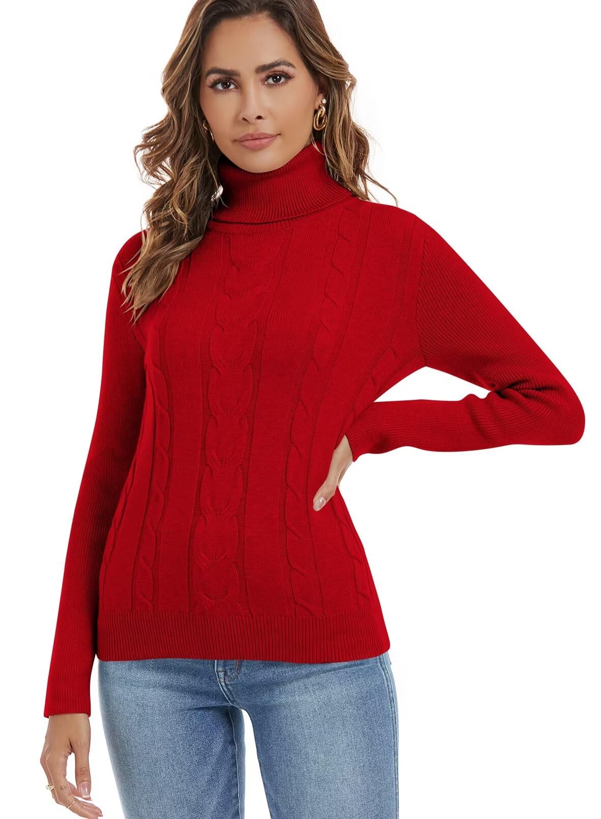 Foto 4 pulgar | Jersey Qacohu 2024 Para Mujer, Cuello Alto, Tejido, Rojo, Talla Xl - Venta Internacional.