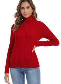 Foto 3 | Jersey Qacohu 2024 Para Mujer, Cuello Alto, Tejido, Rojo, Talla Xl - Venta Internacional.