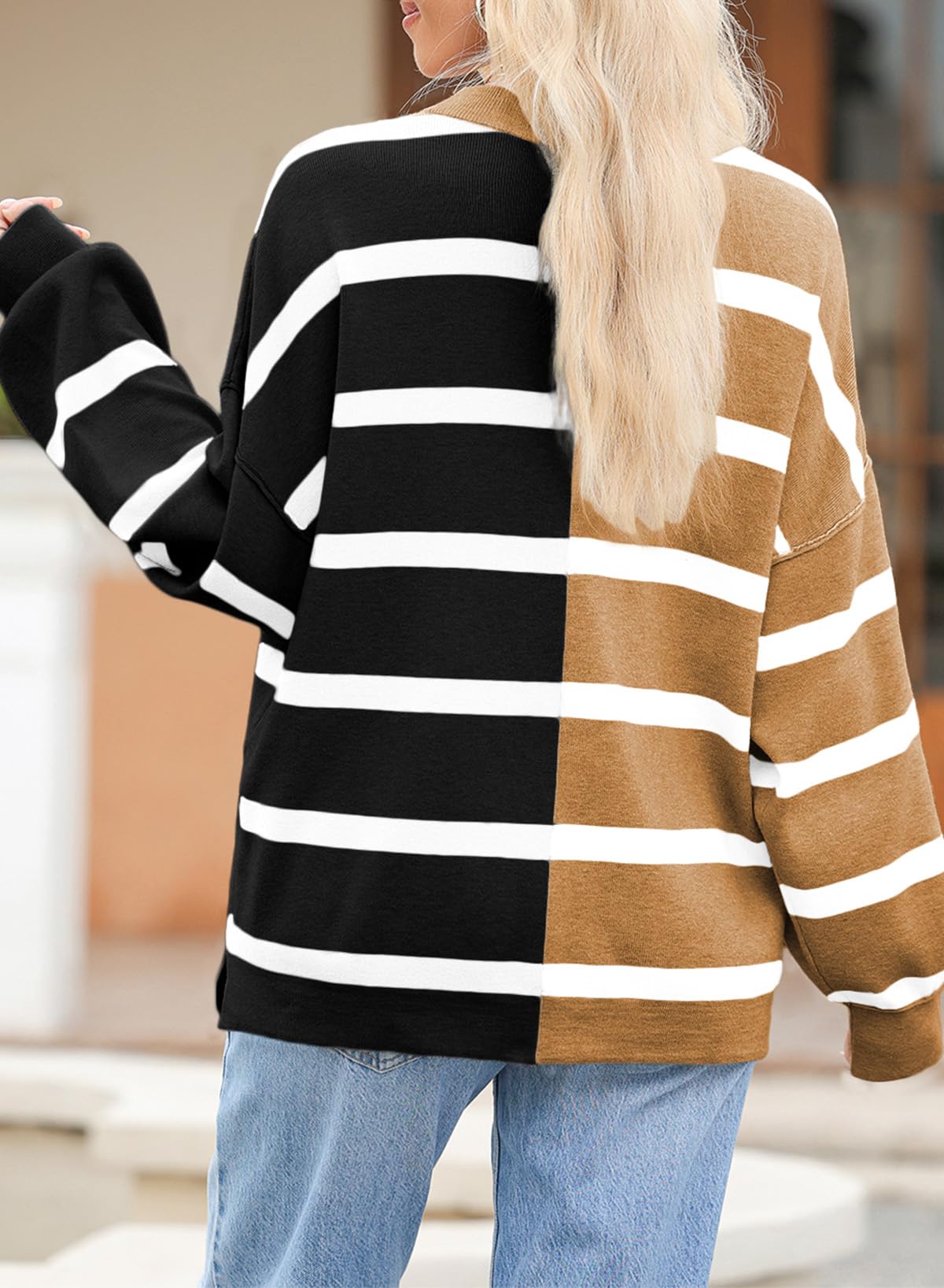 Foto 4 | Jersey Evaless Para Mujer, Otoño 2024, Extragrande, Color Marrón Bloque - Venta Internacional.