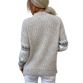 Foto 4 | Jersey Junboon Para Mujer Con Cuello Redondo Y Manga Larga Con Estampado De Copos De Nieve - Venta Internacional.