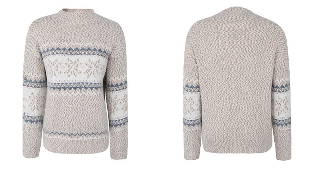 Foto 7 pulgar | Jersey Junboon Para Mujer Con Cuello Redondo Y Manga Larga Con Estampado De Copos De Nieve - Venta Internacional.