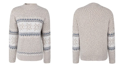 Foto 6 | Jersey Junboon Para Mujer Con Cuello Redondo Y Manga Larga Con Estampado De Copos De Nieve - Venta Internacional.