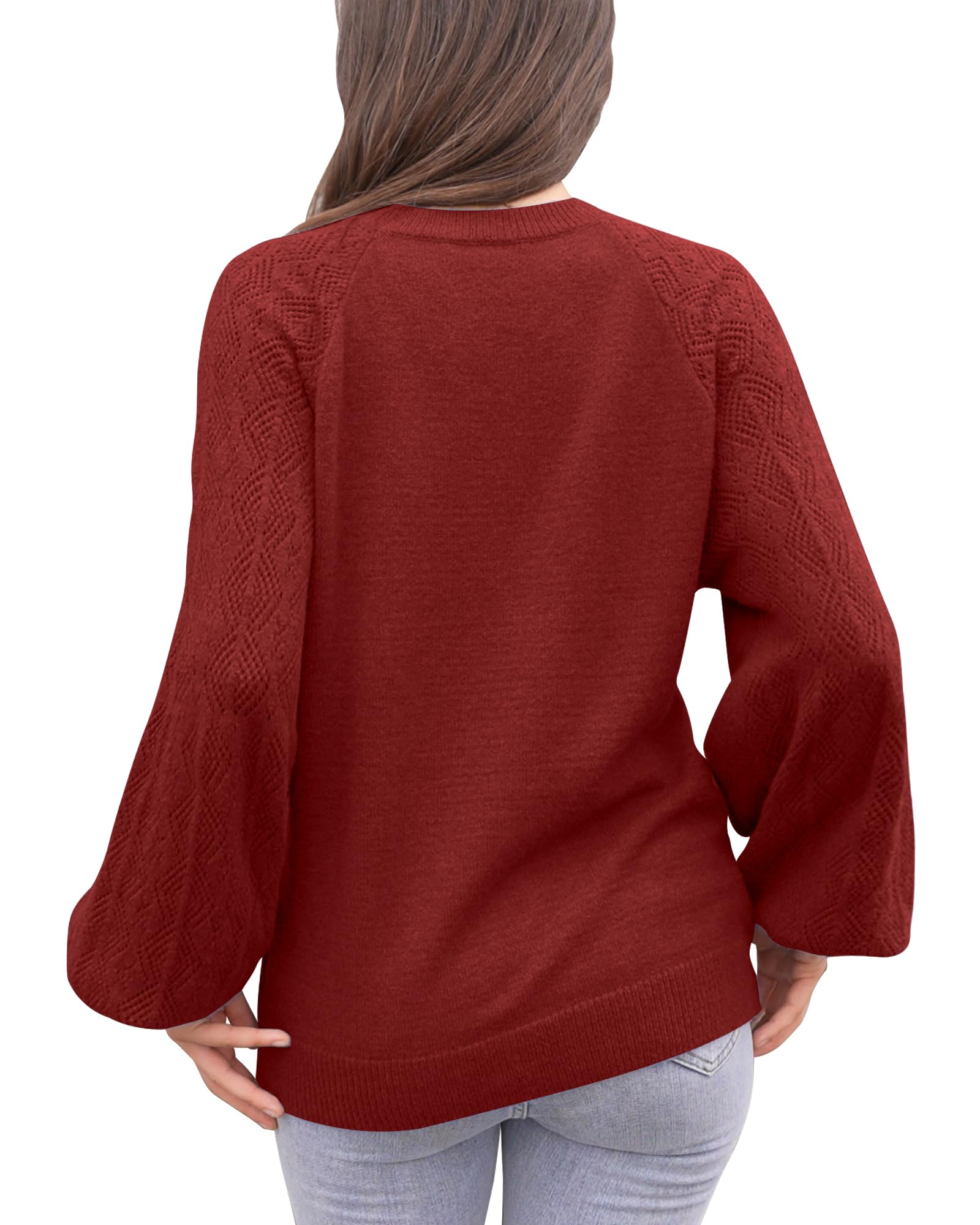 Foto 4 pulgar | Suéteres Messic Otoño 2024 Con Cuello En V Henry Slouchy Red Para Mujer - Venta Internacional.