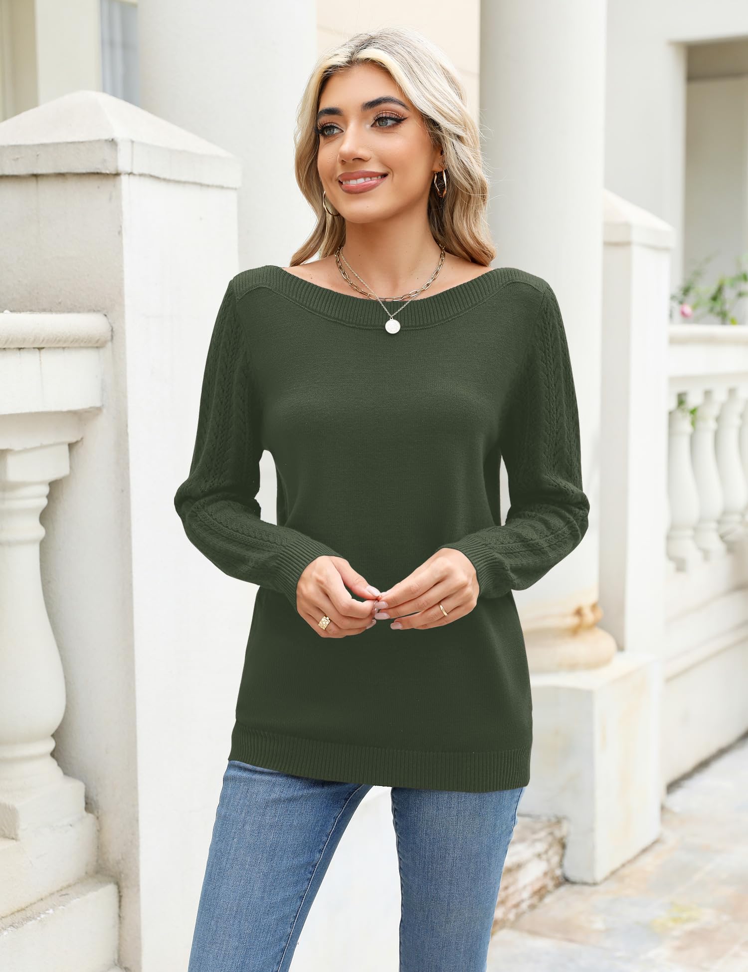 Foto 4 pulgar | Jersey Lomon Casual Para Mujer De Otoño 2024, Manga Larga, Color Verde Militar, S - Venta Internacional.