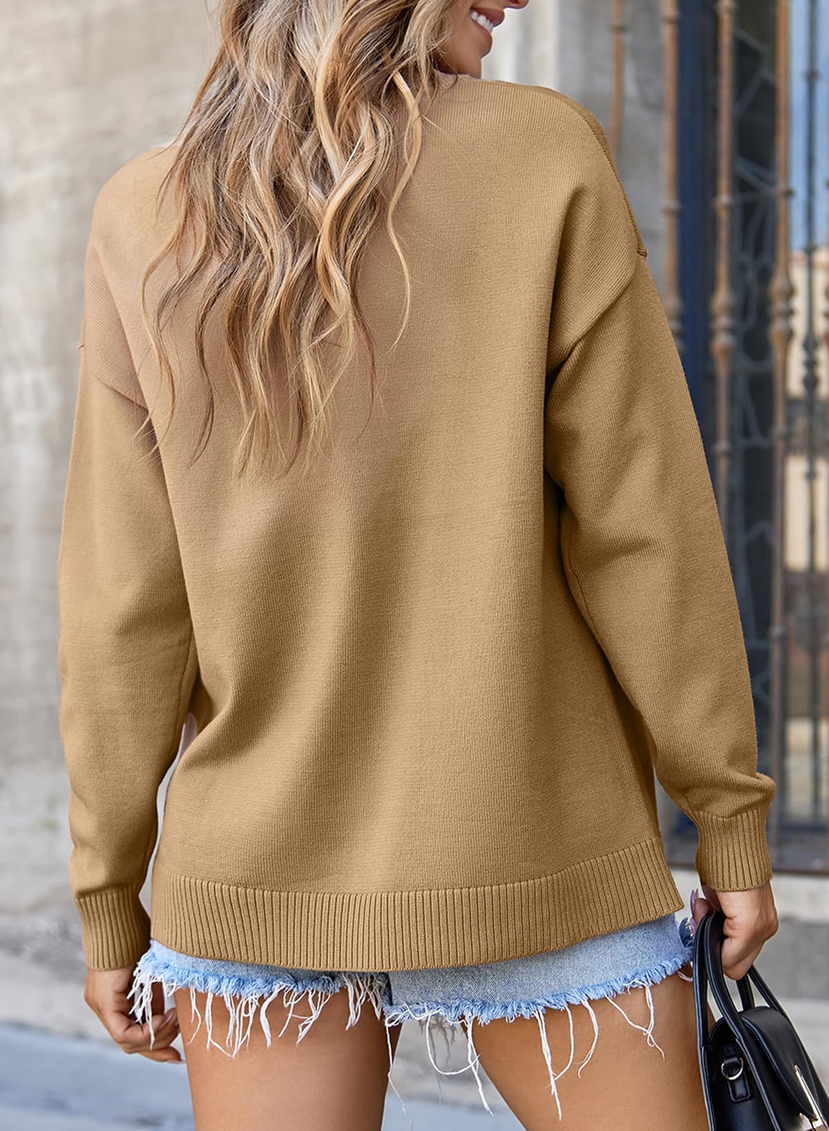 Foto 7 pulgar | Jersey Evaless Para Mujer, Casual, Manga Larga, Cuello Redondo, Beige, Xl - Venta Internacional.