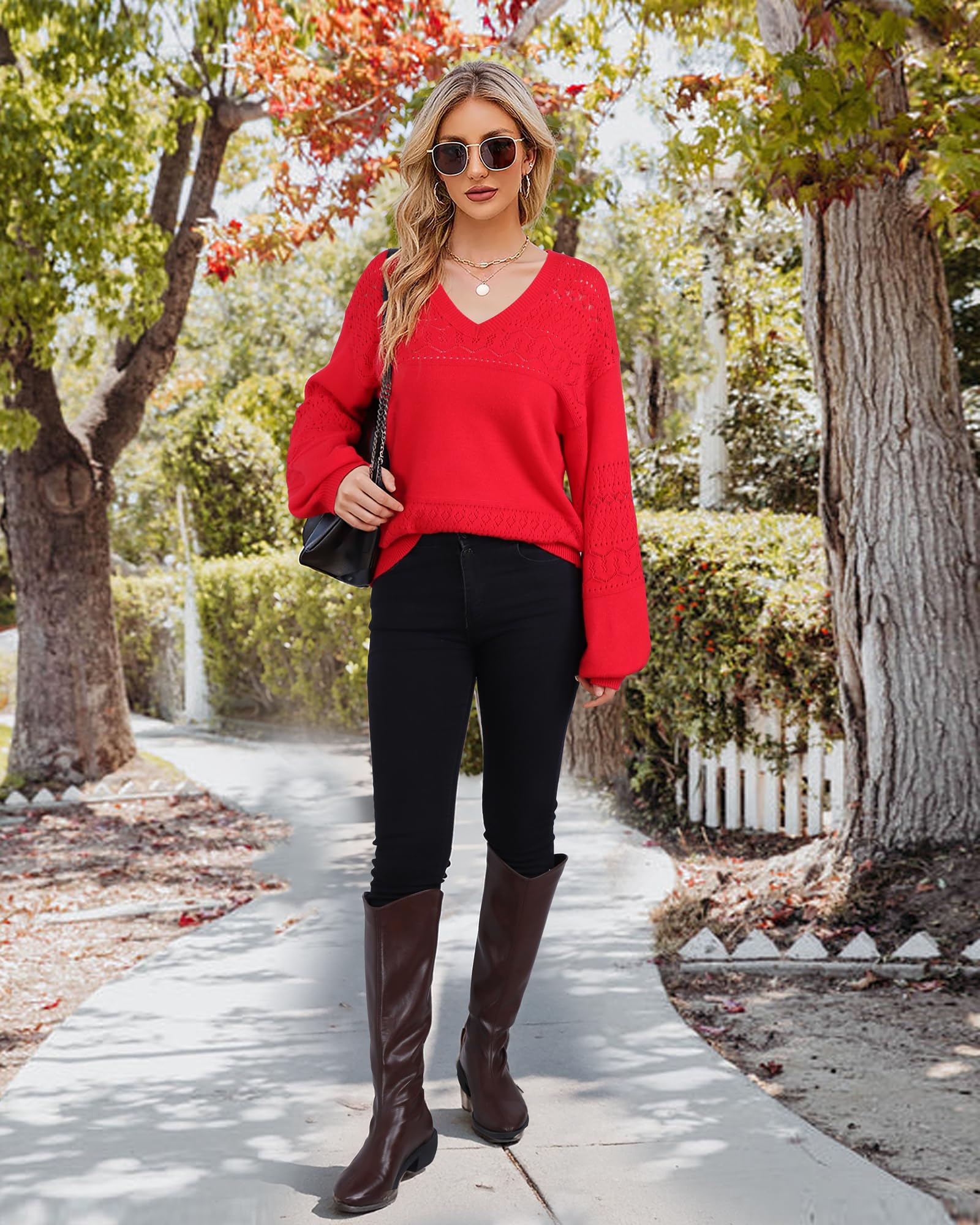 Foto 4 | Suéter Rojo Messic para Mujer - Venta Internacional