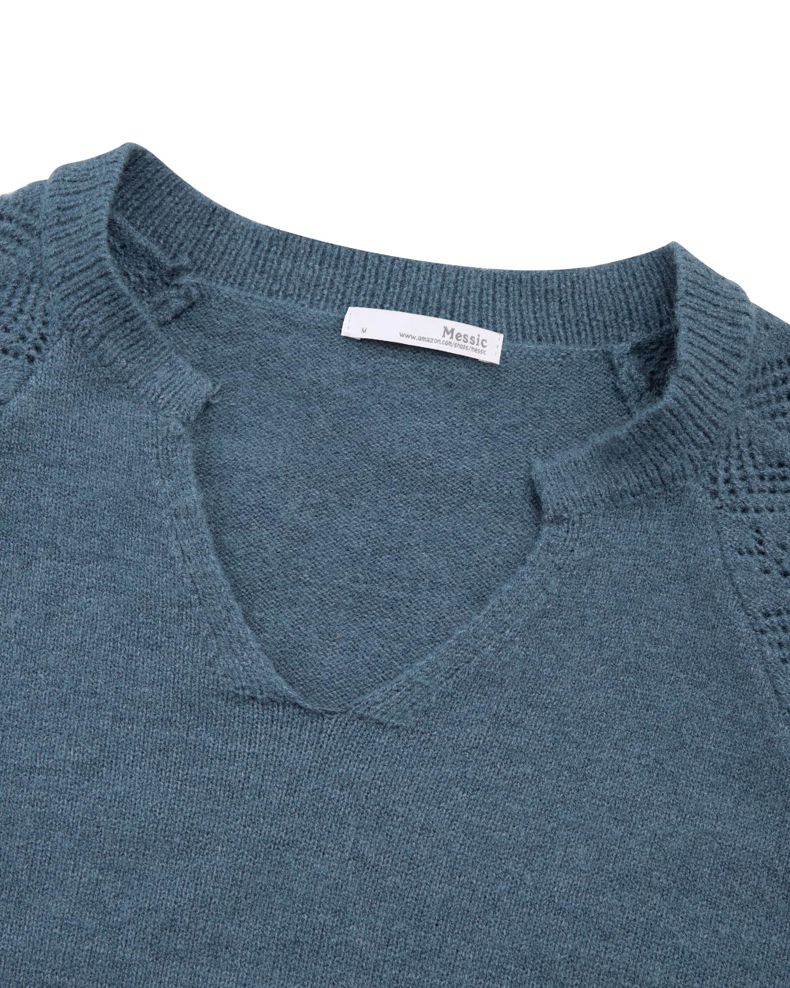 Foto 4 | Suéteres Tipo Túnica Messic Para Mujer, Cuello En V, Punto, Azul - Venta Internacional.