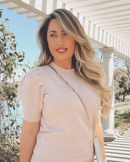 Foto 5 | Suéteres Goranbon Puff De Manga Corta Para Mujer, Color Beige - Venta Internacional.