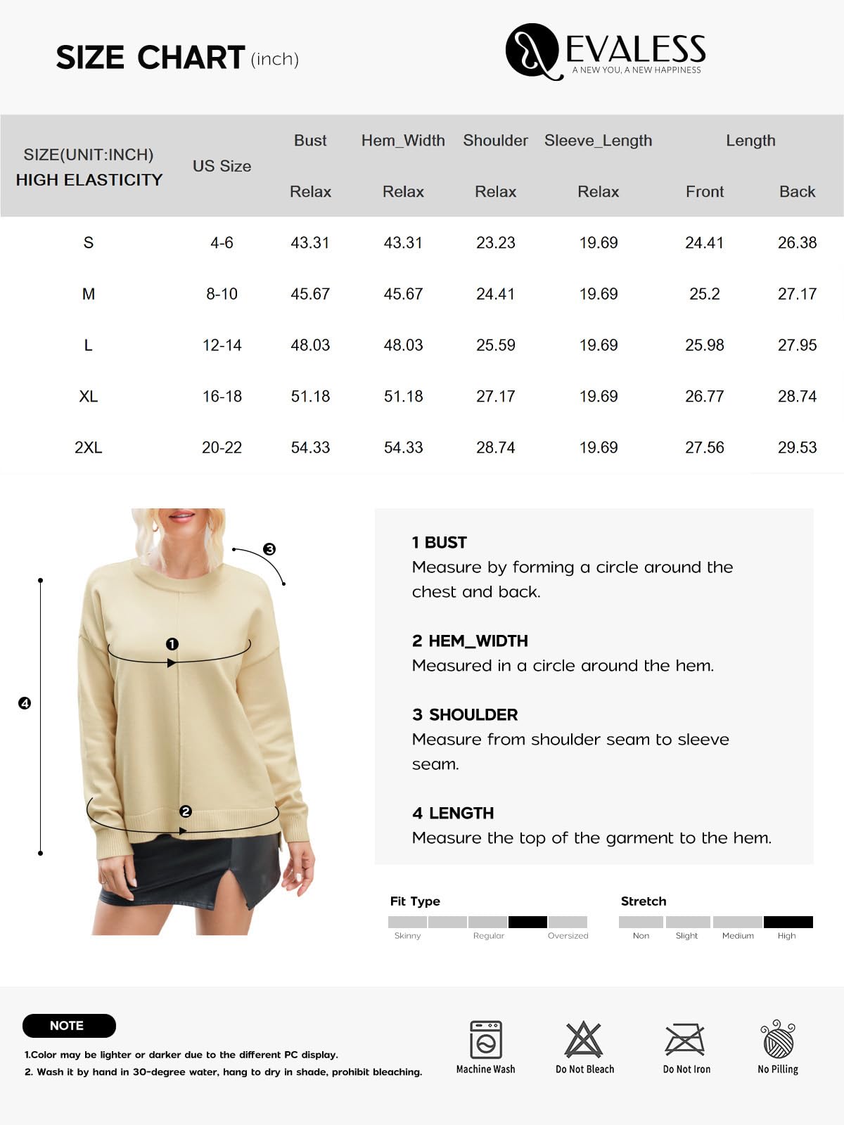 Foto 6 | Jersey Evaless Para Mujer, Moda De Otoño, Cuello Redondo, Color Blanco Xl - Venta Internacional.