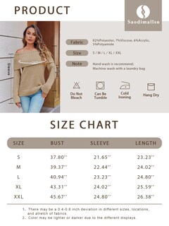 Foto 6 | Jersey Saodimallsu Para Mujer, Tejido Con Hombros Descubiertos, Color Caqui Claro - Venta Internacional.