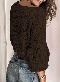 Foto 3 | Suéter Dokotoo, Moderno, Cuello Redondo, Tejido Marrón, Talla L - Venta Internacional.