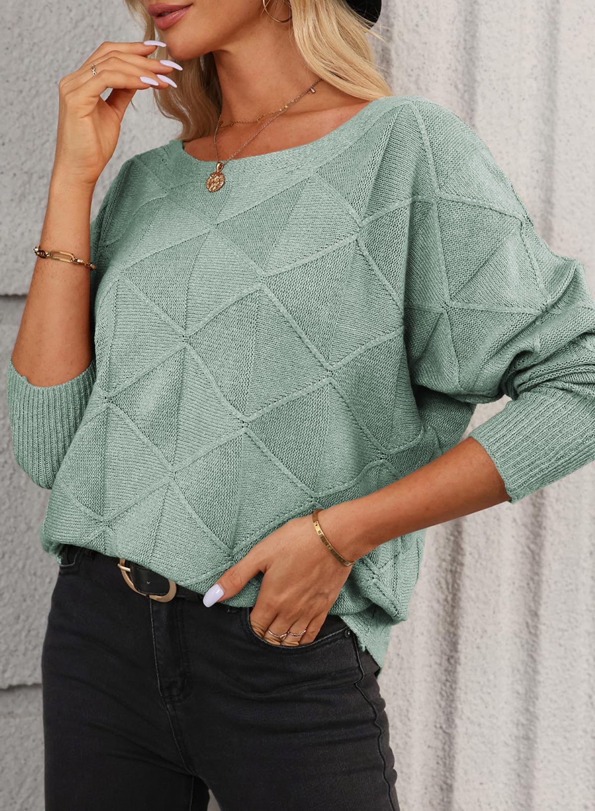 Foto 3 | Jersey Evaless Casual Con Cuello Redondo Para Mujer, Color Verde, Talla Xs - Venta Internacional.
