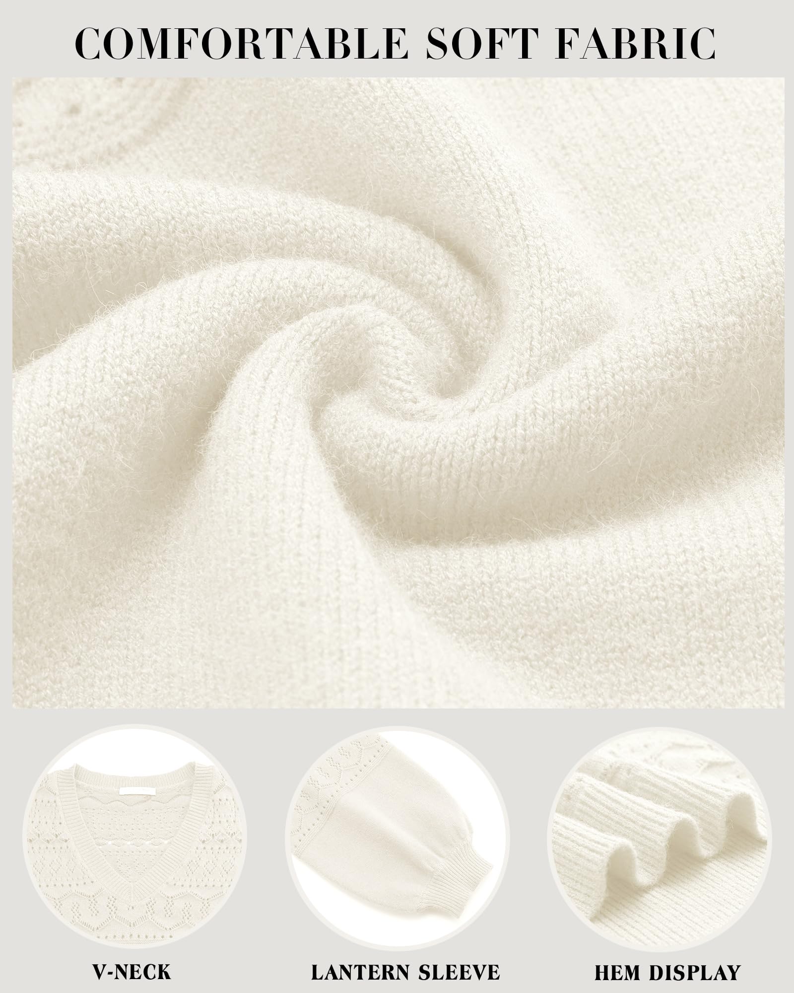 Foto 6 pulgar | Jersey Messic Winter Con Cuello En V Para Mujer, Color Blanco, Talla S - Venta Internacional.