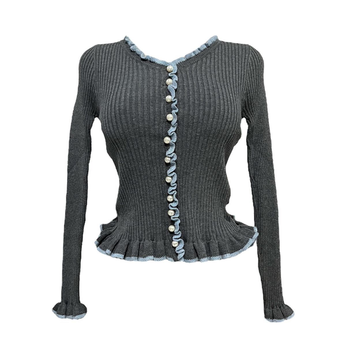 Foto 1 | Suéter Gris Oxford Para Dama Mussi