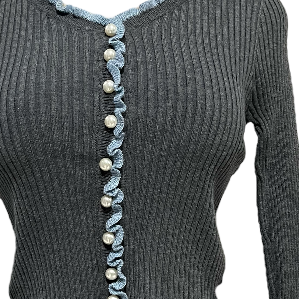 Foto 4 pulgar | Suéter Gris Oxford Para Dama Mussi