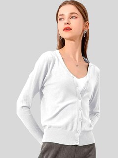 Foto 5 | Set De 2 Suéter Abierto De Mujer Con Detalles En Estoperoles Suet-1001-px2 Azul Oscuro Y Blanco Suéter Cardigan