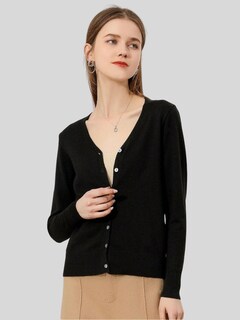 Foto 5 | Set De 2 Suéter Abierto De Mujer Con Detalles En Estoperoles Suet-1001-px2 Negro Y Vino Suéter Cardigan