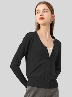 Foto 6 | Set De 2 Suéter Abierto De Mujer Con Detalles En Estoperoles Suet-1001-px2 Negro Y Vino Suéter Cardigan
