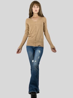 Foto 2 | Set De 2 Suéter Abierto De Mujer Con Detalles En Estoperoles Suet-1001-px2 Negro Y Beige Suéter Cardigan