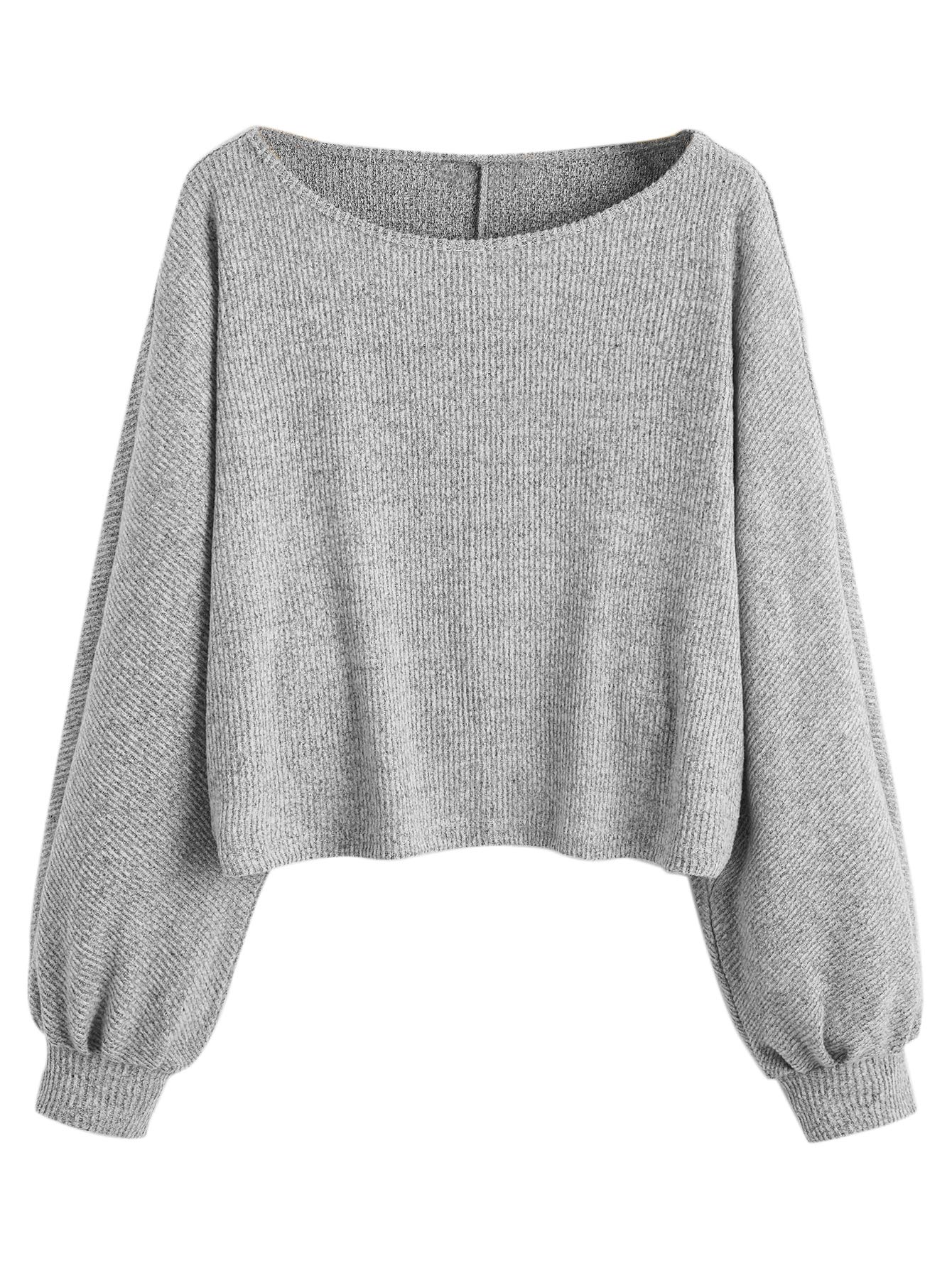 Foto 2 pulgar | Jersey Corto Sweatyrocks De Punto Acanalado De Manga Larga  Gris Claro - Venta Internacional.