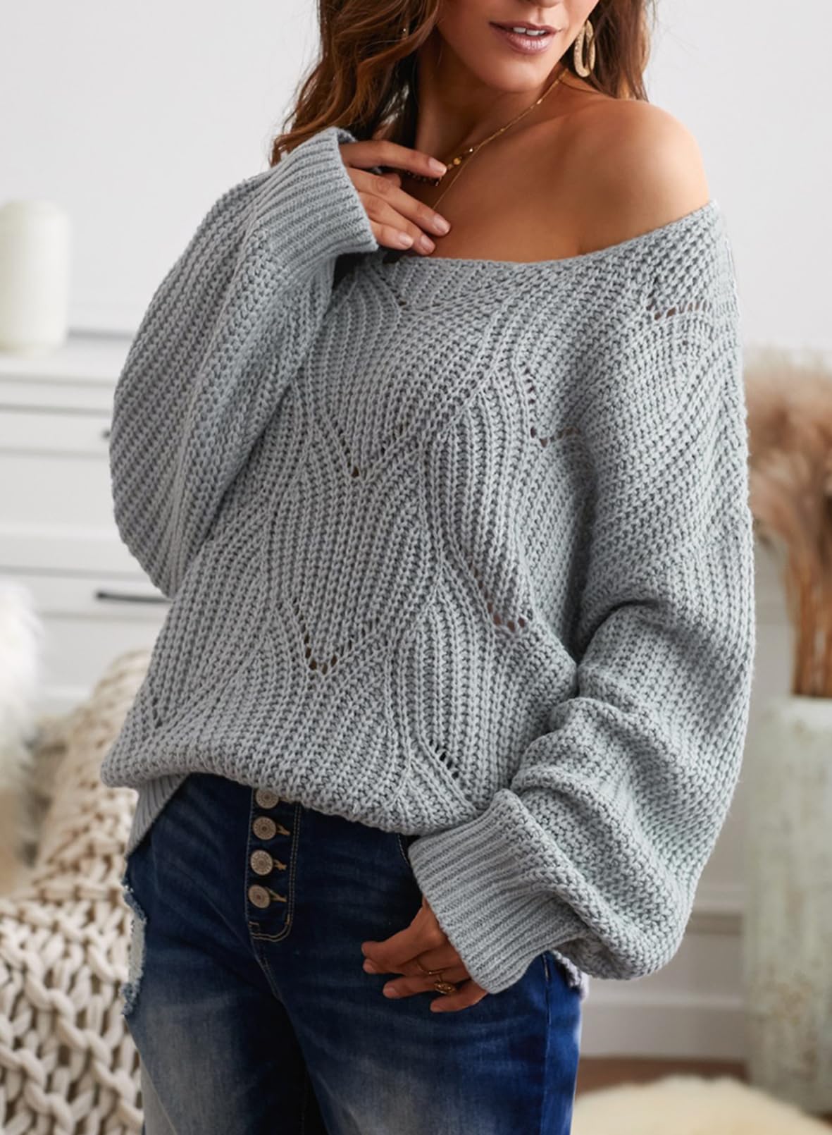 Foto 2 | Jersey Dokotoo Con Cuello Redondo  Manga Larga  Hueco  Para Mujer - Venta Internacional.
