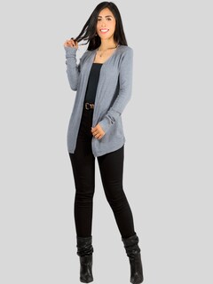 Foto 4 | Set De 2 Suéter Abierto De Mujer Con Detalles En Estoperoles Suet-1035 Gris Y Marino Suéter Cardigan