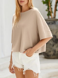 Foto 5 | Jersey Cicky Bell Para Mujer De Media Manga Con Cuello De Barco Extragrande - Venta Internacional.