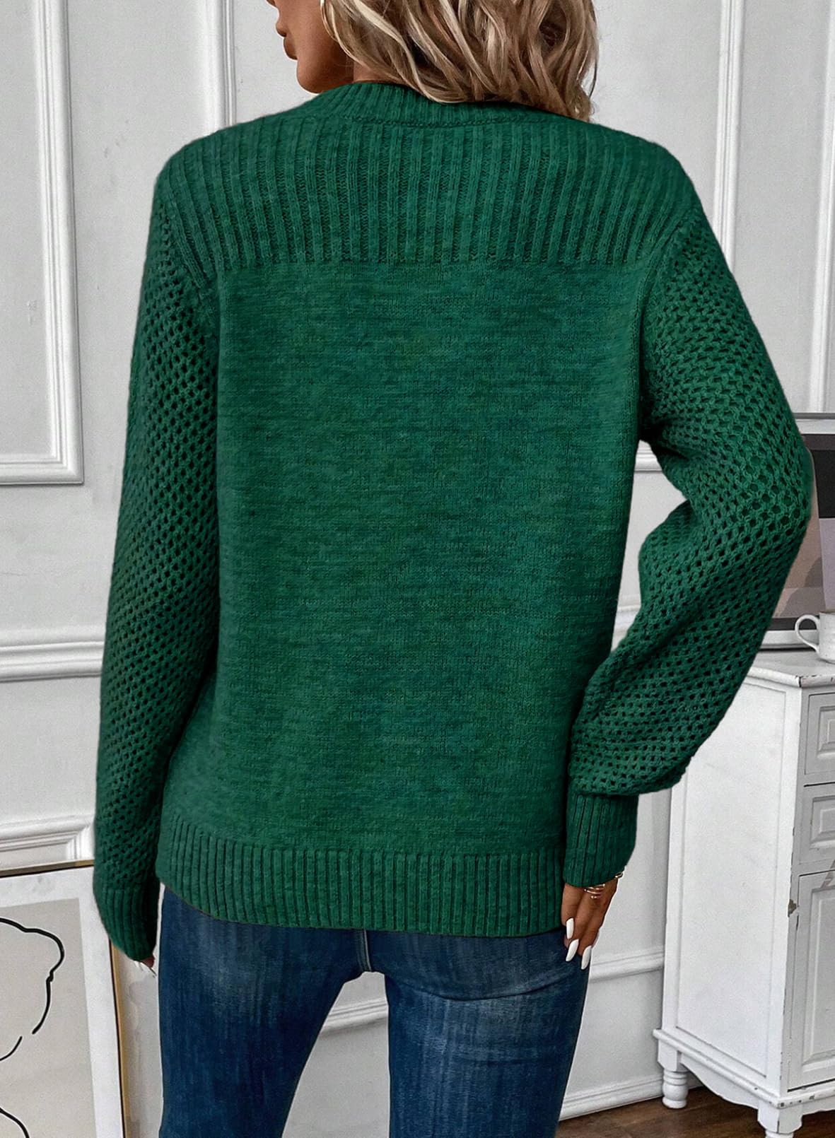 Foto 4 | Jersey Evaless Para Mujer  Casual  Cuello Redondo  Tejido  Extragrande - Venta Internacional.
