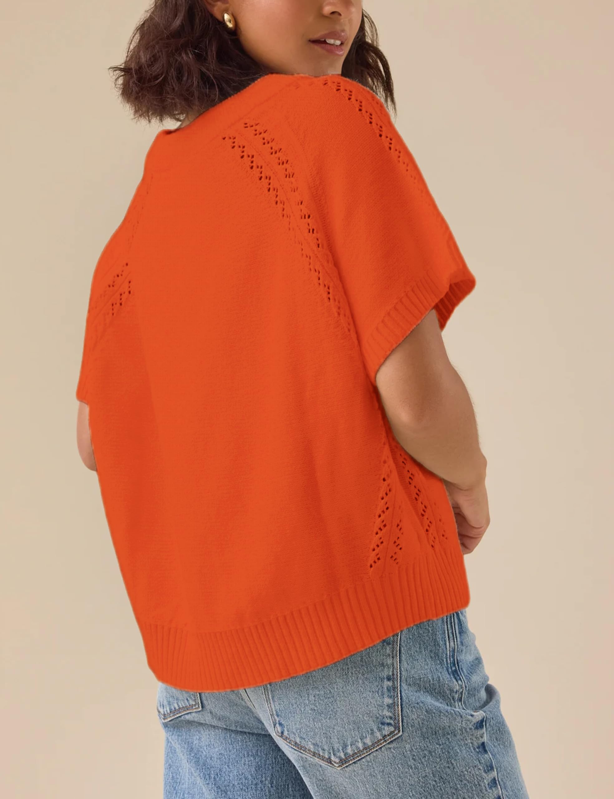 Foto 4 pulgar | Jersey Yeokou Para Mujer  Manga Corta  Cuello Redondo  Color Naranja - Venta Internacional.