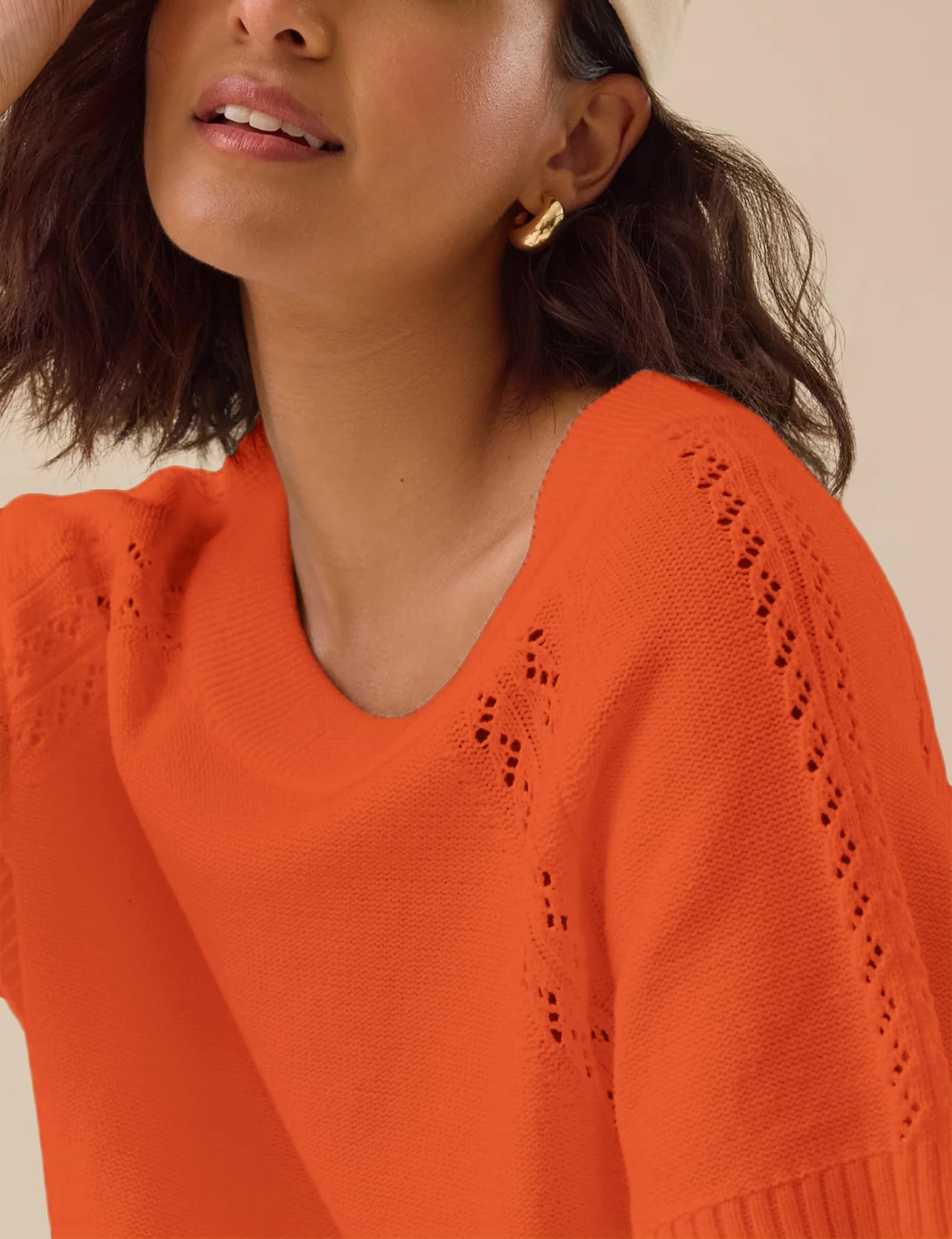 Foto 5 pulgar | Jersey Yeokou Para Mujer  Manga Corta  Cuello Redondo  Color Naranja - Venta Internacional.