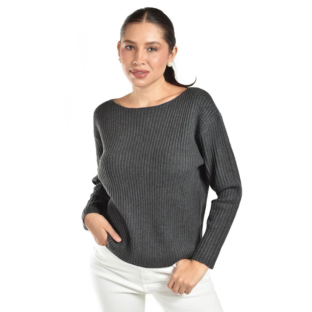 Foto 1 | Sueter De Cuello Barco Roman Fashion /juvenil  4013 (gris Obscuro) Gris Oscuro