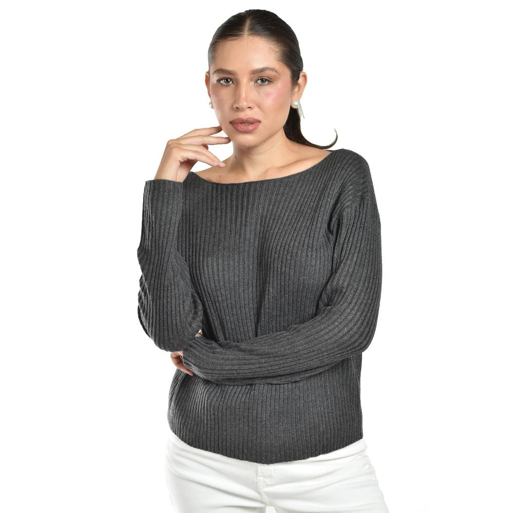 Foto 5 pulgar | Sueter De Cuello Barco Roman Fashion /juvenil  4013 (gris Obscuro) Gris Oscuro
