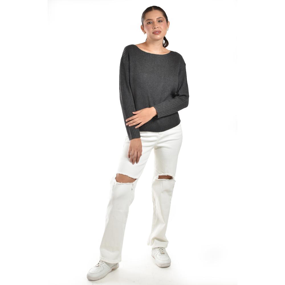 Foto 5 | Sueter De Cuello Barco Roman Fashion /juvenil  4013 (gris Obscuro) Gris Oscuro
