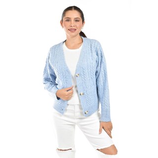 Foto 1 | Cardigan Con Diseño De Trenza Roman Fashion / Juvenil 4014 (azul Cielo) Azul Cielo