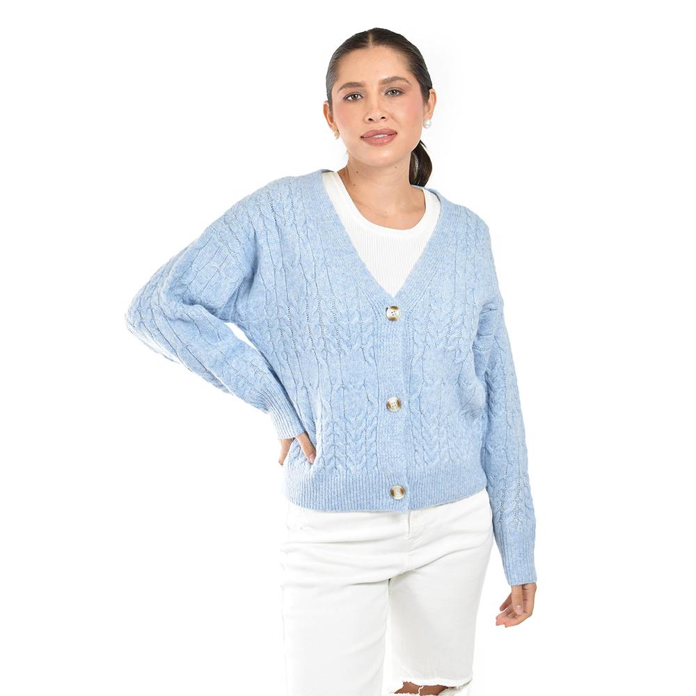 Foto 5 pulgar | Cardigan Con Diseño De Trenza Roman Fashion / Juvenil  4014 (azul Cielo) Azul Cielo