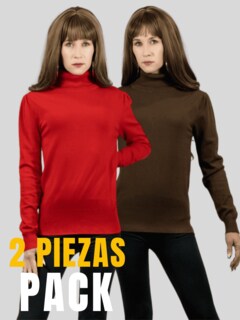 Foto 5 | Set De 2 Sueteres Mujer De Cuello Alto Sueteres Dama Suet-1023-px2 Variedad De Colores Sweaters