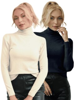 Foto 1 | Set De 2 Sueteres Mujer De Cuello Alto Sueteres Dama Suet-1023-px2 Variedad De Colores Sweaters