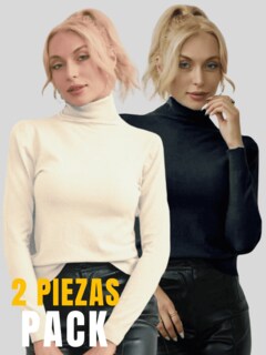 Foto 5 | Set De 2 Sueteres Mujer De Cuello Alto Sueteres Dama Suet-1023-px2 Variedad De Colores Sweaters