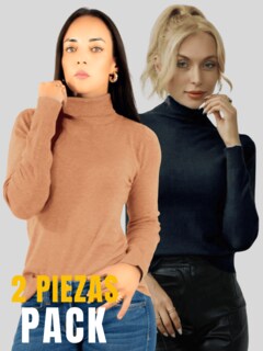 Foto 5 | Set De 2 Sueteres Mujer De Cuello Alto Sueteres Dama Suet-1023-px2 Variedad De Colores Sweaters