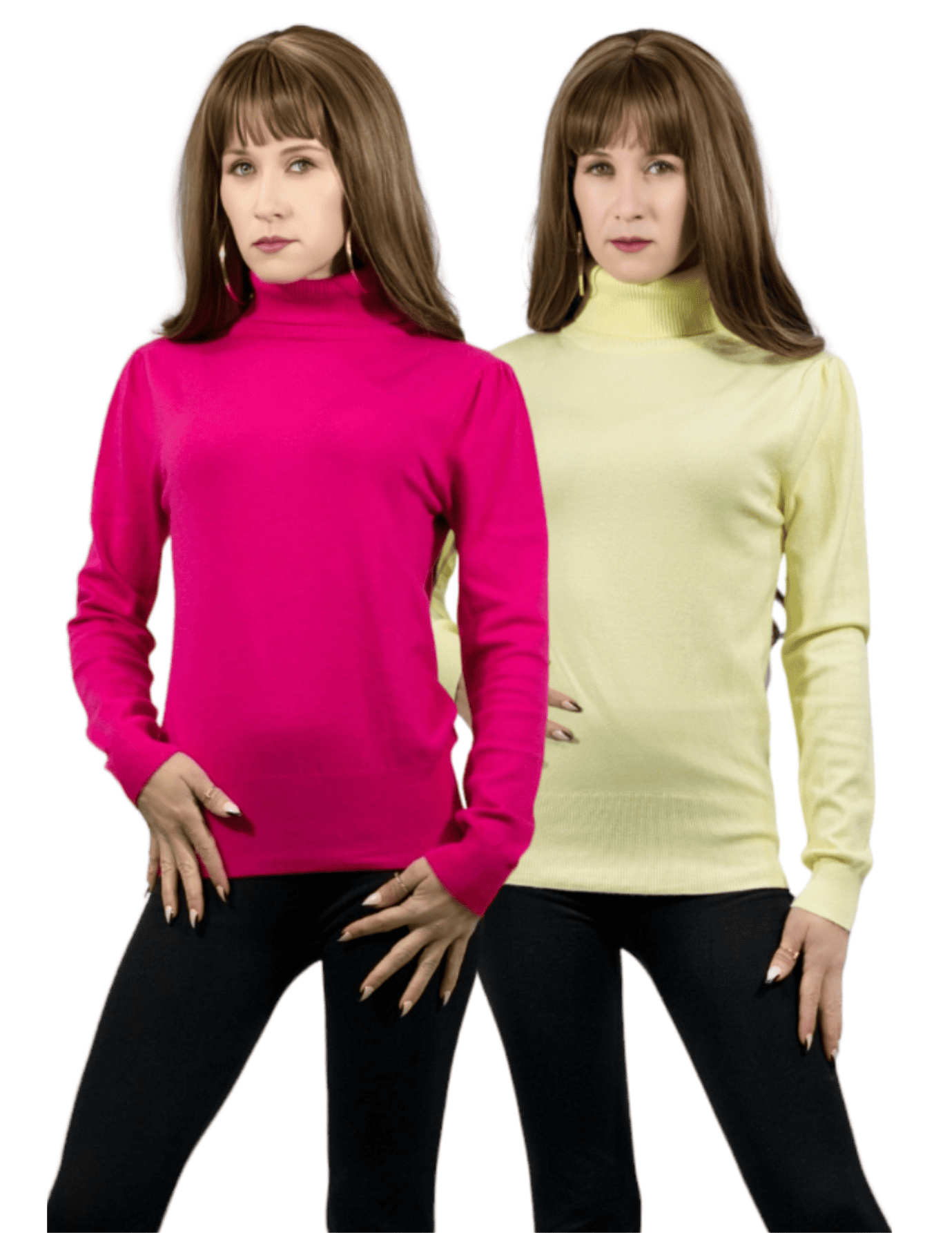 Set De 2 Sueteres Mujer De Cuello Alto Sueteres Dama Suet-1023-px2 Variedad De Colores Sweaters