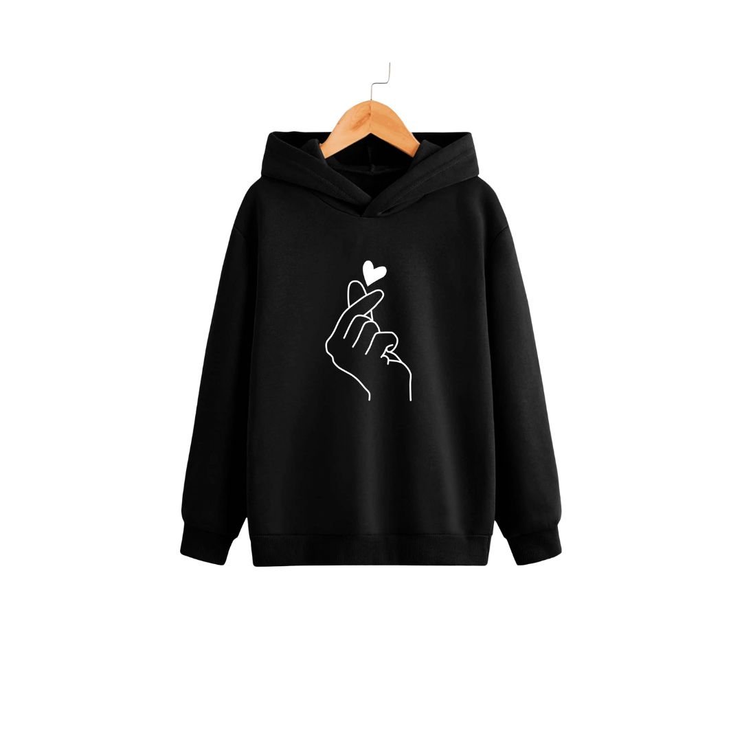 Sudadera Audiocore color Negro Moda Coreana K-Pop de Mujer