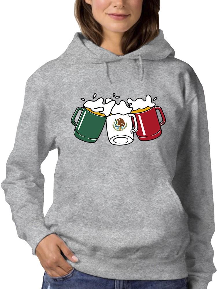 Sudadera Smartprintsink Con Capucha Para Mujer Bandera Mexicana En Tarros Color Gris