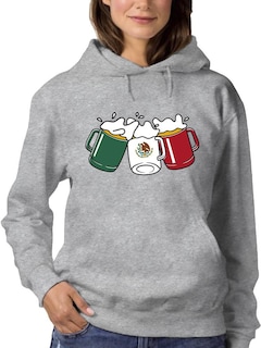 Foto 1 | Sudadera Smartprintsink Con Capucha Para Mujer Bandera Mexicana En Tarros Color Gris
