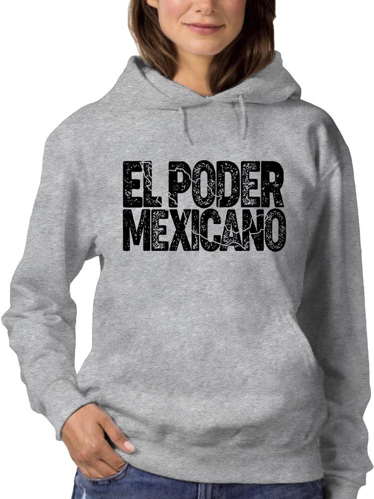 Foto 2 pulgar | Sudadera Smartprintsink Con Capucha Para Mujer El Poder Mexicano Color Gris