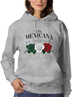 Foto 1 | Sudadera Smartprintsink Con Capucha Para Mujer Una Mexicana Que Fruta Vendia Color Gris