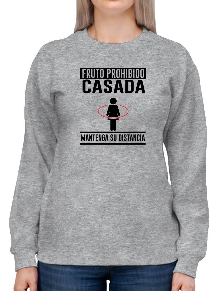 Foto 2 pulgar | Sudadera Smartprintsink Para Mujer Mantenga Su Distancia. Casada! Color Gris