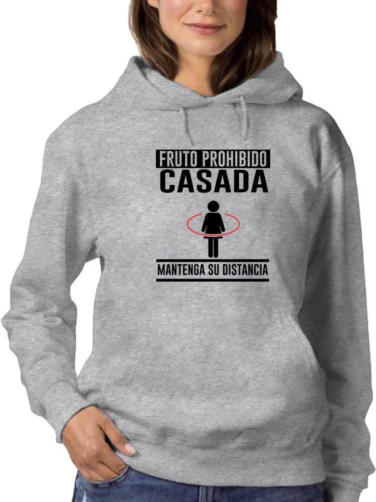 Foto 2 pulgar | Sudadera Smartprintsink Con Capucha Para Mujer Mantenga Su Distancia. Casada! Color Gris