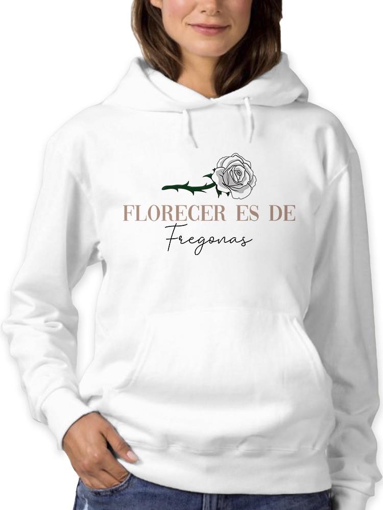 Foto 2 pulgar | Sudadera Smartprintsink Con Capucha Para Mujer Florecer Color Blanco