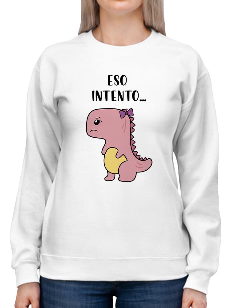 Foto 2 pulgar | Sudadera para Mujer Smartprintsink color Blanco Abrazo de Dinosaurio